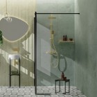 Deante Kerria Plus ścianka wolnostojąca Walk-in 80 cm czarny mat KTS N38P