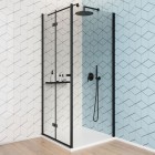 Deante Kerria Plus ścianka wolnostojąca Walk-in 80 cm czarny mat KTS N38P