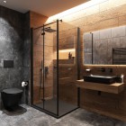 Deante Kerria Plus ścianka wolnostojąca Walk-in 90 cm czarny mat KTS N39P