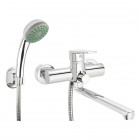 Deante Tubo bateria umywalkowa-wannowa ścienna chrom BUT_057M