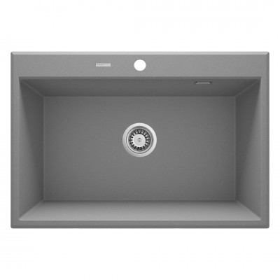 Deante Eridan zlewozmywak granitowy 70x52 cm szary metalik ZQE S103