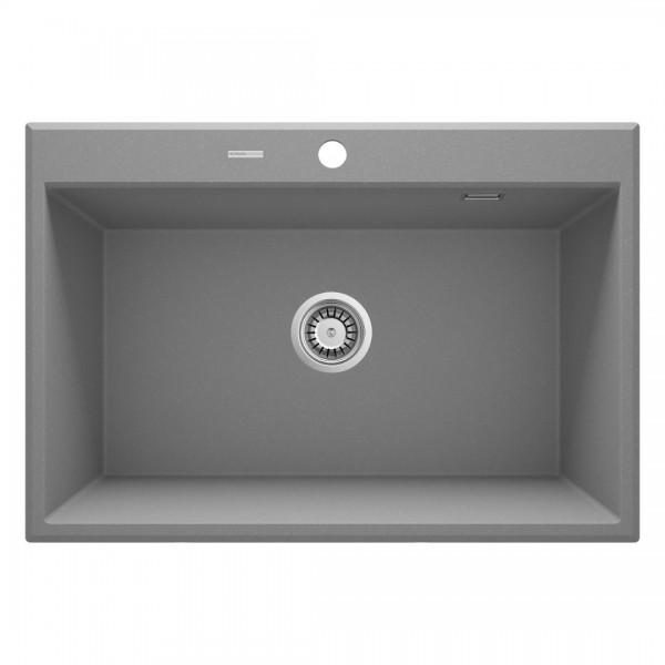 Deante Eridan zlewozmywak granitowy 70x52 cm szary metalik ZQE S103