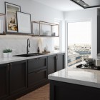 Deante Eridan zlewozmywak granitowy 100x52 cm odwracalny czarny mat ZQE N713