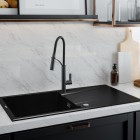 Deante Eridan zlewozmywak granitowy 100x52 cm odwracalny czarny mat ZQE N713