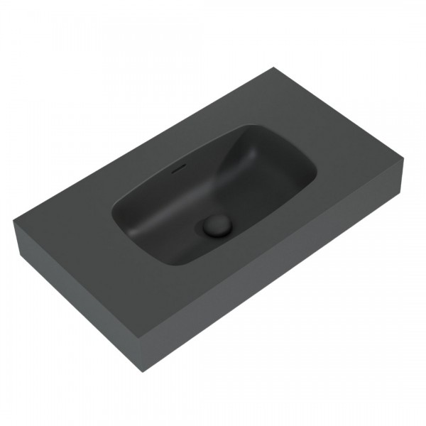Elita Meble Dimple umywalka 80,6x46 cm ścienna prostokątna antracyt mat 168854