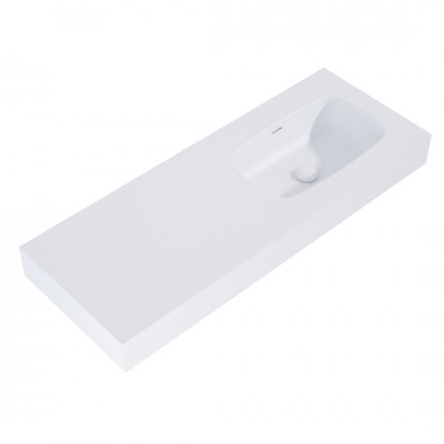 Elita Meble Dimple umywalka 121x46 cm ścienna prostokątna prawa biały mat 168876