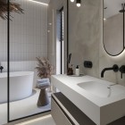 Elita Meble Dimple umywalka 121x46 cm ścienna prostokątna prawa biały mat 168876