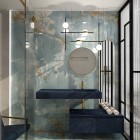 Elita Meble Dimple umywalka 121x46 cm ścienna prostokątna prawa granatowy mat 168881