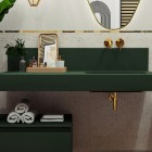 Elita Meble Dimple umywalka 121x46 cm ścienna prostokątna prawa zielony mat 168880