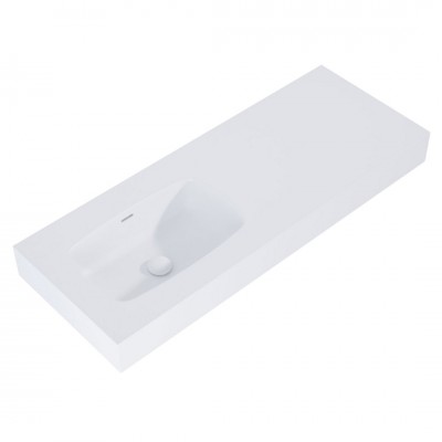 Elita Meble Dimple umywalka 121x46 cm ścienna prostokątna lewa biały mat 168868