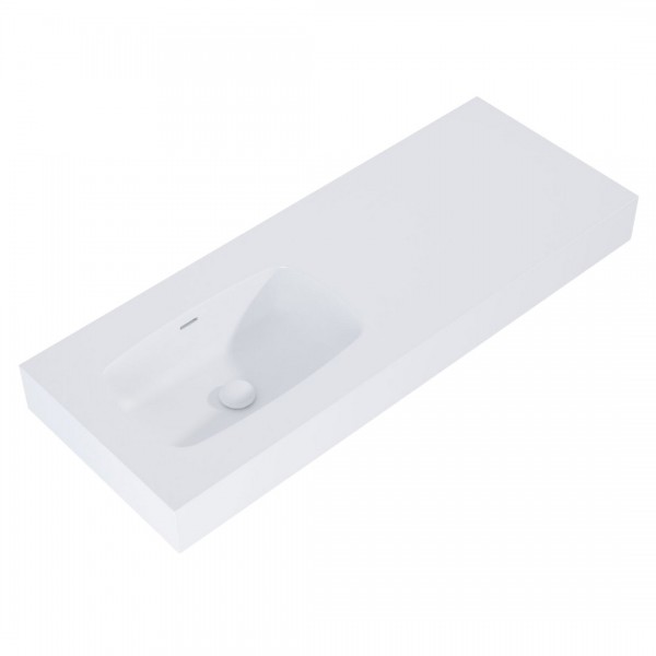 Elita Meble Dimple umywalka 121x46 cm ścienna prostokątna lewa biały mat 168868