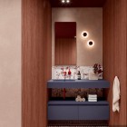 Elita Meble Dimple umywalka 121x46 cm ścienna prostokątna lewa granatowy mat 168873