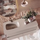 Elita Meble Dimple umywalka 121x46 cm ścienna prostokątna lewa beżowy mat 168874