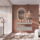 Elita Meble Dimple umywalka 121x46 cm ścienna prostokątna lewa beżowy mat 168874