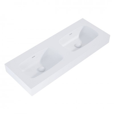 Elita Meble Dimple umywalka 121x46 cm ścienna prostokątna podwójna biały mat 168884