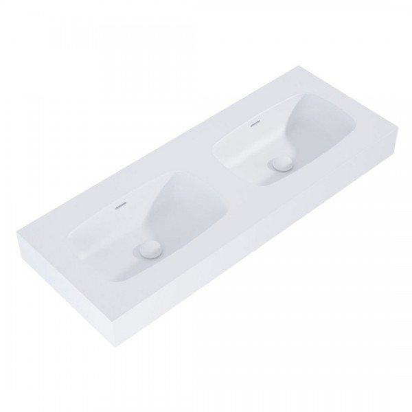 Elita Meble Dimple umywalka 121x46 cm ścienna prostokątna podwójna biały mat 168884
