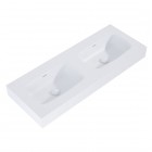 Elita Meble Dimple umywalka 121x46 cm ścienna prostokątna podwójna biały mat 168884