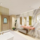 Elita Meble Dimple umywalka 121x46 cm ścienna prostokątna różowy mat 168892