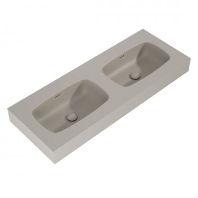 Elita Meble Dimple umywalka 121x46 cm ścienna prostokątna podwójna beżowy mat 168891
