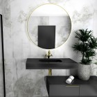 Elita Meble Dimple umywalka 100,8x46 cm ścienna prostokątna czarny mat 168863