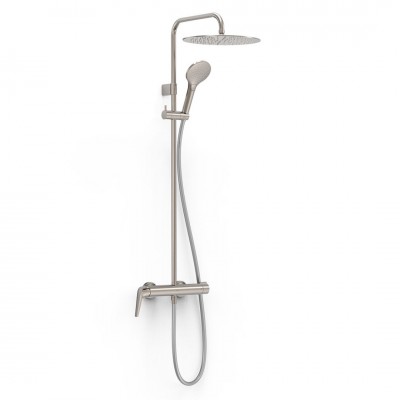 Tres Fuji zestaw prysznicowy ścienny z deszczownicą okrągłą stal 28119101AC