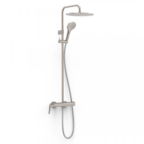 Tres Fuji zestaw prysznicowy ścienny z deszczownicą okrągłą stal 28119101AC