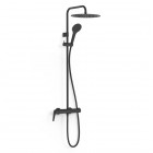 Tres Fuji zestaw prysznicowy ścienny z deszczownicą okrągłą czarny mat 28119101NM