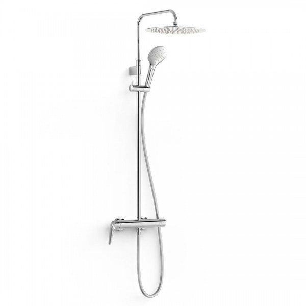 Tres Fuji zestaw prysznicowy ścienny z deszczownicą okrągłą chrom 28119701