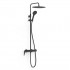 Tres Fuji zestaw prysznicowy ścienny z deszczownicą okrągłą czarny mat 28119701NM