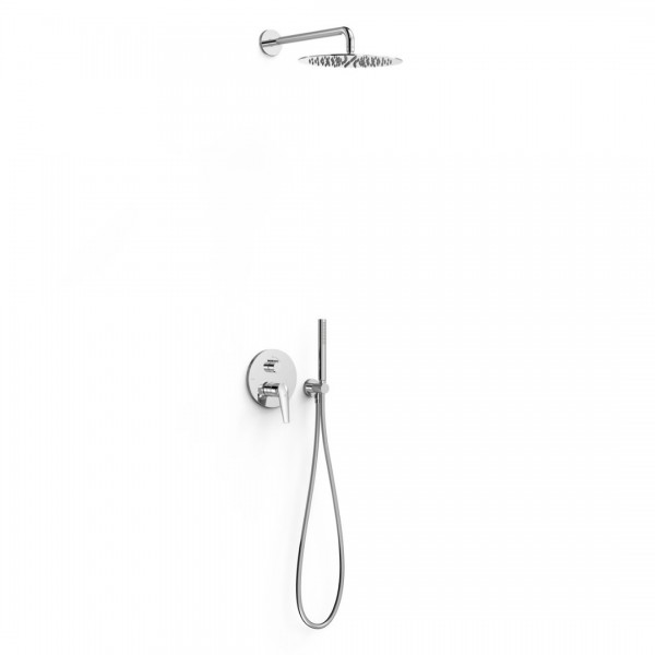 Tres Fuji zestaw prysznicowy podtynkowy z deszczownicą okrągłą 30 cm stal 28128004AC