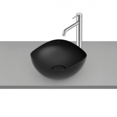Roca Ohtake umywalka nablatowa okrągła 37,5 cm czarny mat A327A15080