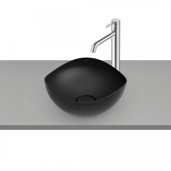 Roca Ohtake umywalka nablatowa okrągła 37,5 cm czarny mat A327A15080