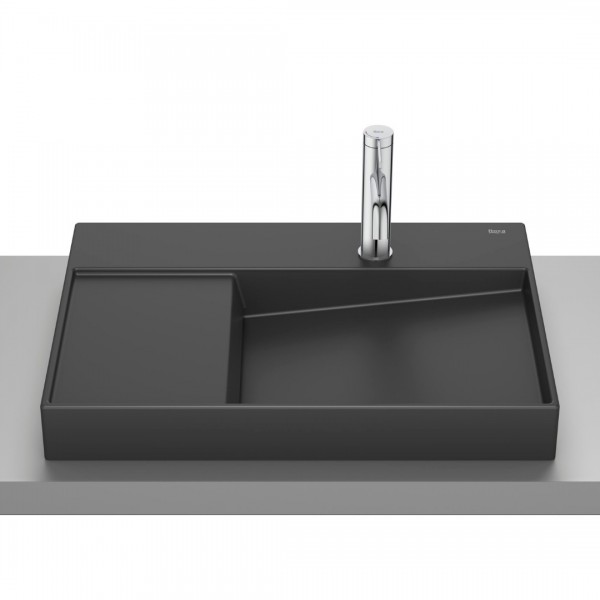 Roca Horizon umywalka 60x42 cm prostokątna nablatowa czarny mat A32727408B