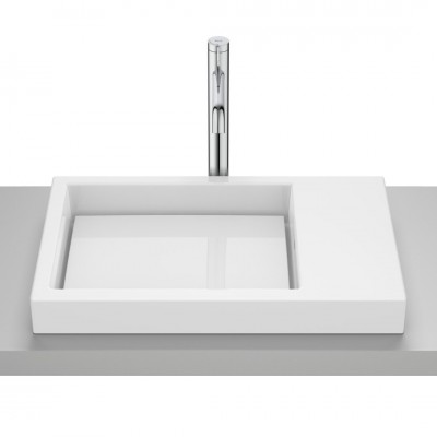 Roca Horizon umywalka 60x42 cm prostokątna wpuszczana w blat biała A32727500B