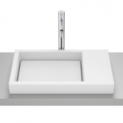Roca Horizon umywalka 60x38 cm prostokątna wpuszczana w blat biały mat A32727562B