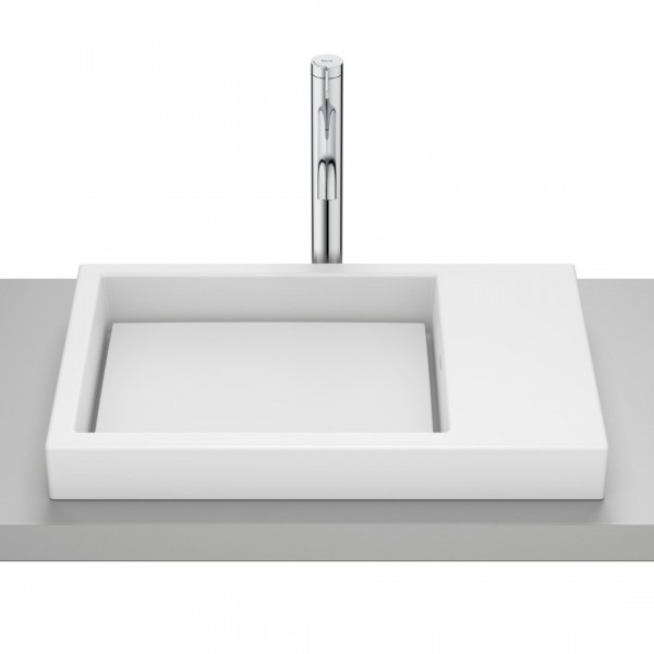 Roca Horizon umywalka 60x38 cm prostokątna wpuszczana w blat biały mat A32727562B