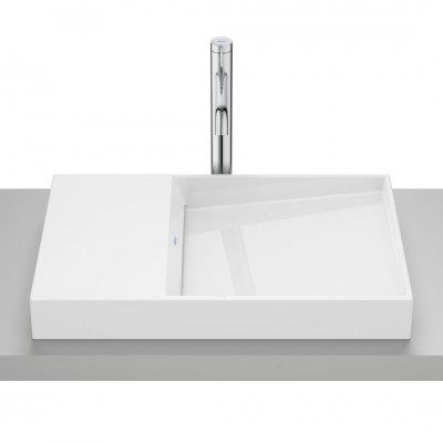 Roca Horizon umywalka 60x38 cm prostokątna wpuszczana w blat biała A32727900B