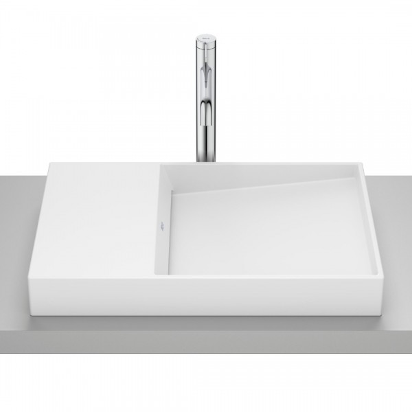 Roca Horizon umywalka 60x38 cm prostokątna wpuszczana w blat biały mat A32727962B