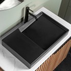 Roca Horizon umywalka 60x38 cm prostokątna wpuszczana w blat czarny mat A32727908B