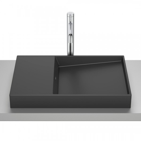Roca Horizon umywalka 60x38 cm prostokątna wpuszczana w blat czarny mat A32727908B