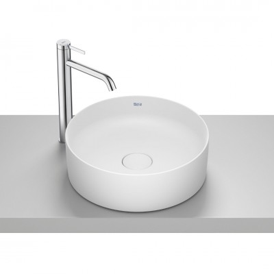 Roca Terra umywalka okrągła 39 cm nablatowa biały mat A32787N620