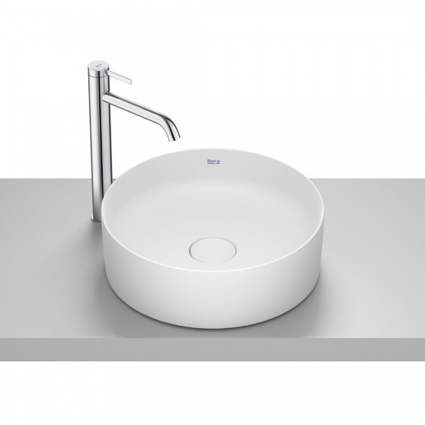 Roca Terra umywalka okrągła 39 cm nablatowa biały mat A32787N620