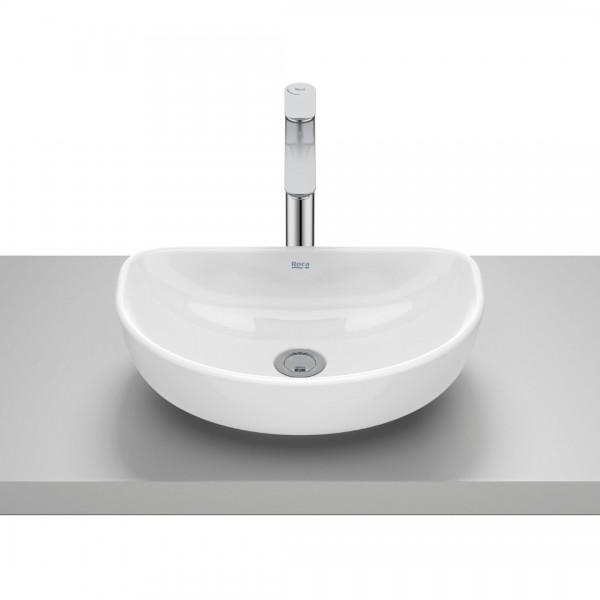 Roca Optica umywalka 45x30 cm półokrągła nablatowa biała A327C10000