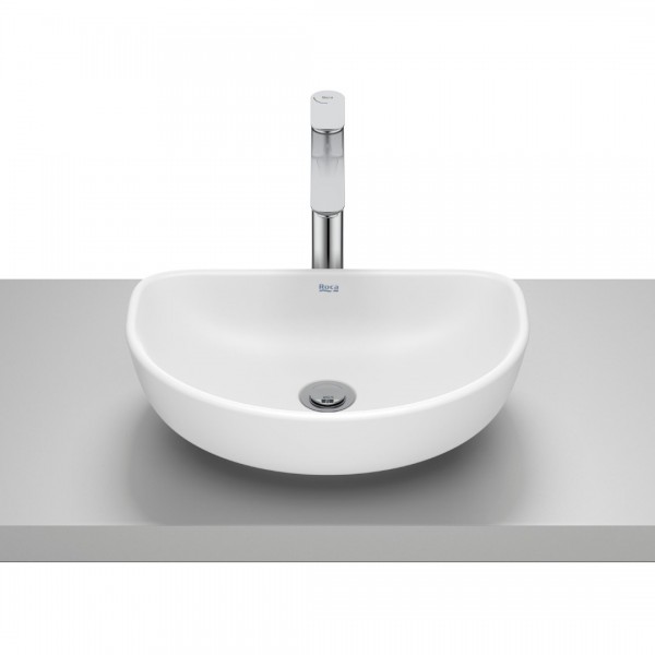 Roca Optica umywalka 45x30 cm półokrągła nablatowa biały mat A327C10620