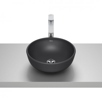 Roca Optica umywalka okrągła 35 cm nablatowa czarny mat A327C12080