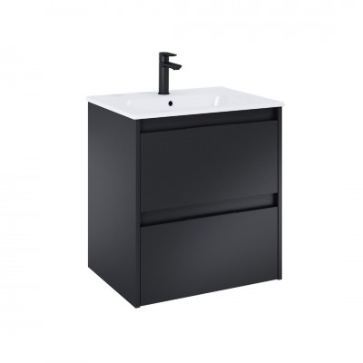 Roca Alpine zestaw łazienkowy 60 cm umywalka z szafką czarny mat A852012532