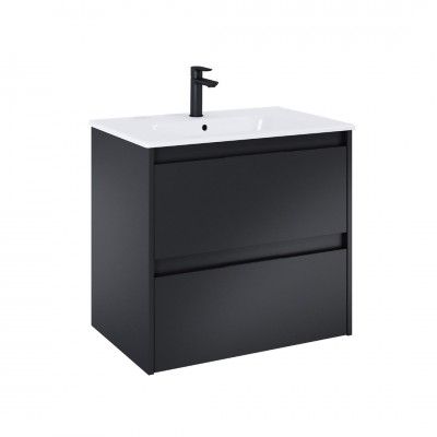 Roca Alpine zestaw łazienkowy 70 cm umywalka z szafką czarny mat A852013532