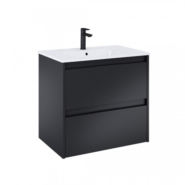 Roca Alpine zestaw łazienkowy 70 cm umywalka z szafką czarny mat A852013532