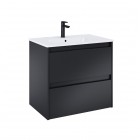 Roca Alpine zestaw łazienkowy 70 cm umywalka z szafką czarny mat A852013532