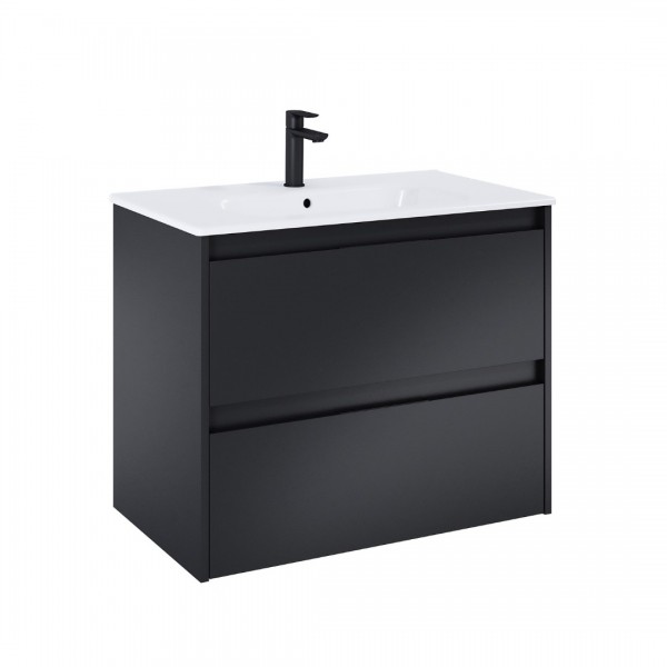 Roca Alpine zestaw łazienkowy 80 cm umywalka z szafką czarny mat A852014532